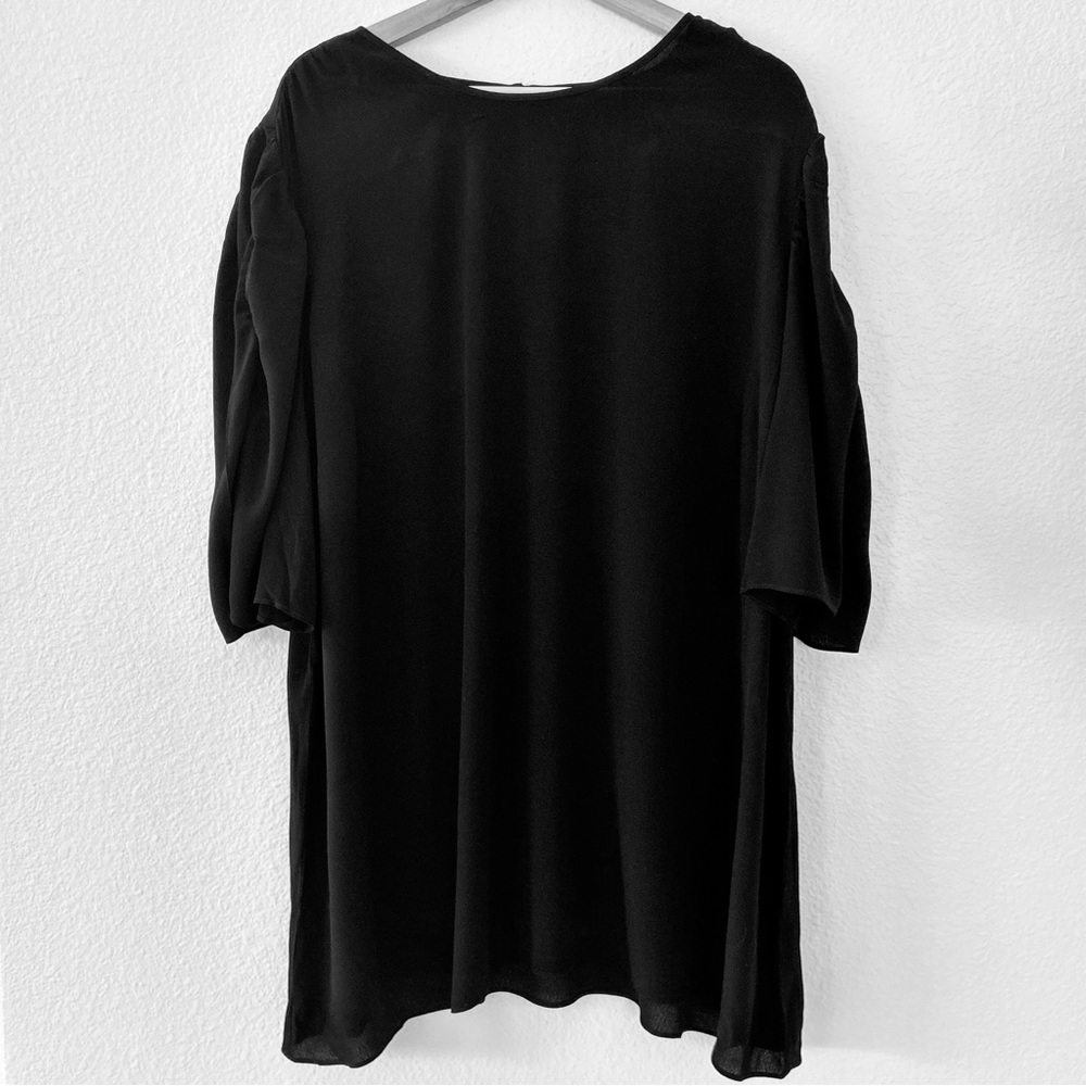 Women's Black Tunic Top City Chic X Sz XXL/24 Office Siren Whimsigoth